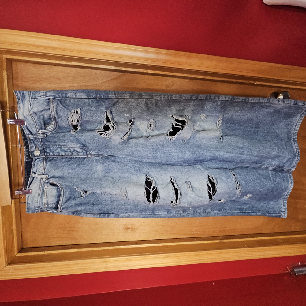 Boohoo Men's Relaxed Ripped Jeans - Light Blue
